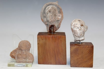 Three Greco-roman Pottery Heads