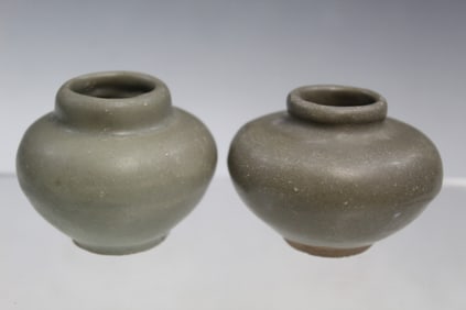 Two Chinese Celadon Glazed Jarlets