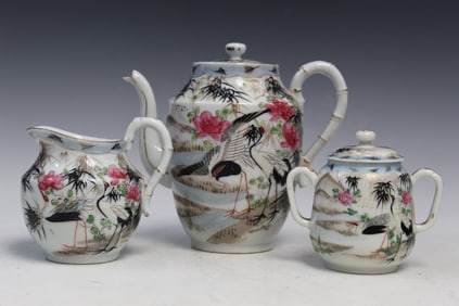 Japanese Hand-painted Porcelain Tea Set