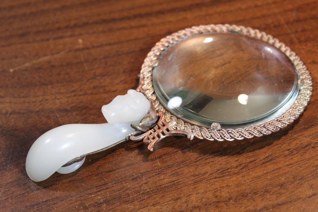 Magnifier Glass with Carved Jade Handle (1 of 8)