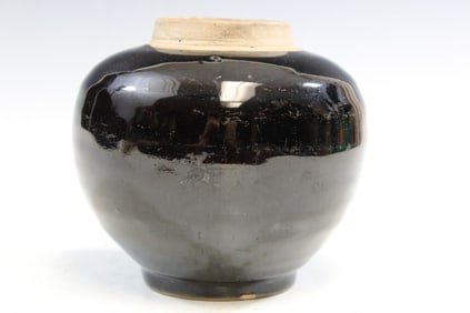 Chinese Black Glazed Pottery Jar