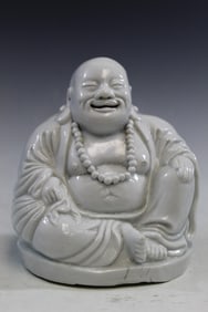 Chinese Dehua Blanc de Chine Porcelain Laughing Buddha Statue