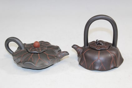 Two Chinese Yixing Teapots