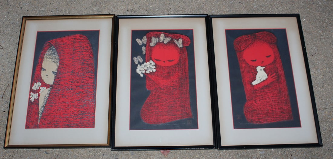 Three Kaoru Kawano (Japanese 1916-1965) Woodblock Prints. (1 of 8)