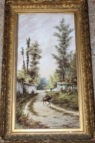 Antique Framed Porcelain Plaque