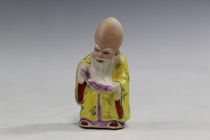 Chinese Famille Rose Porcelain Shoulao Figurine