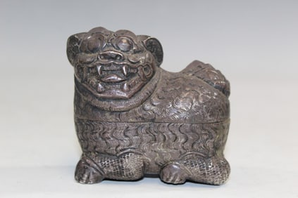 Thai Silver Foo Dog Box
