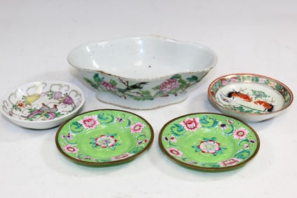 Group of Chinese Enamel and Porcelain Dishes