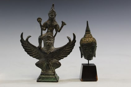 Two Southeast Asian Bronze Statues