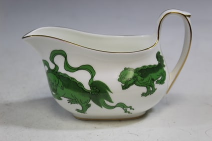 Wedgwood Green Chinese Tigers Porcelain Creamer