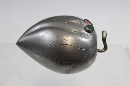 Chinese Pewter Peach Box