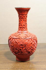 Chinese Carved Cinnabar Vase
