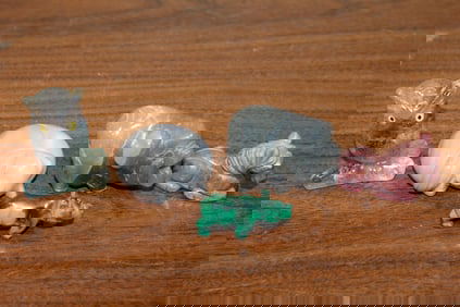 Group of 5 Stone Animal Figurines