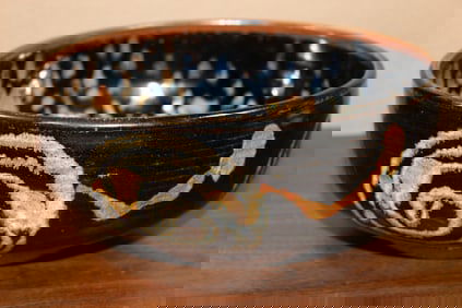 Asian Brown Glazed Punch Bowl