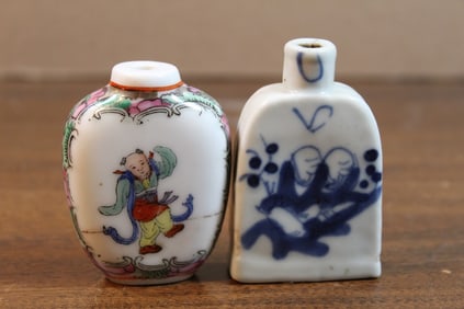 Two Chinese Porcelain Snuff Bottles