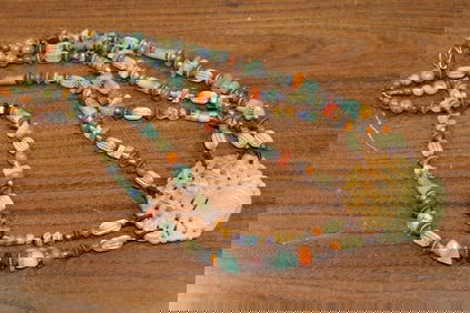 Beaded necklace with Chinese carved Pendant