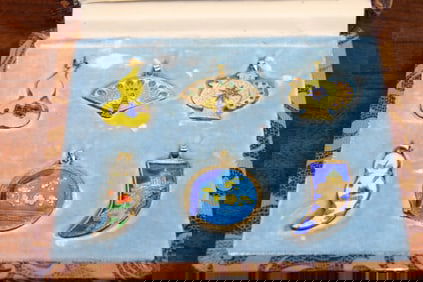 Group of Chinese enamel pendants