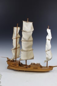 Chinese Wood Boat Model