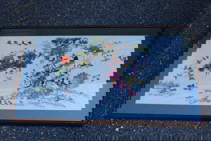 Chinese Embroidery Panel, Framed