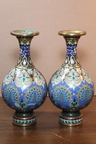 Pair of Chinese Cloisonne Vases.