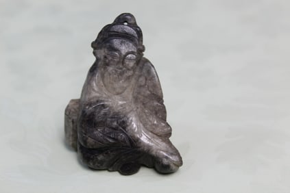 Chinese Carved Stone Figurine of an Old Man