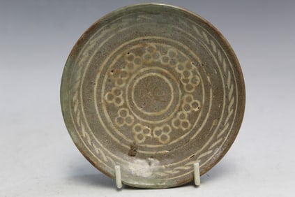 Antique Korean Celadon Pottery Dish