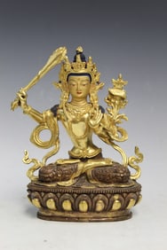 Tibetan Gilt Metal Buddha Statue