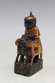 Chinese gilt wood carved figurine
