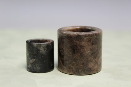 Two Chinese stone rings
