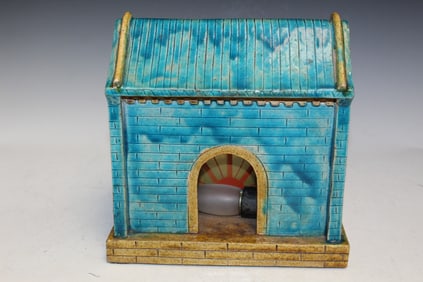 Chinese Glazed Porcelain Temple Lamp