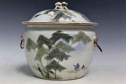 Chinese Famille Rose Porcelain Covered Jar