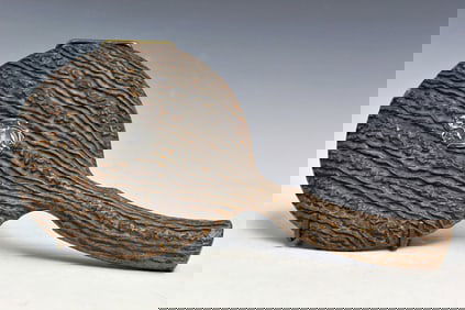 Vintage Faux Antler Mirror with Sterling Silver Backplate.