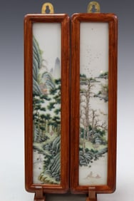 Two Chinese Famille Rose Porcelain Plaques