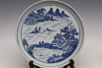 Chinese Blue and White Porcelain Plate