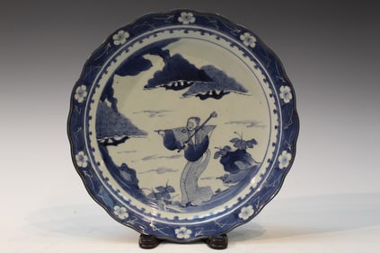 Japanese Blue and White Porcelain Dish