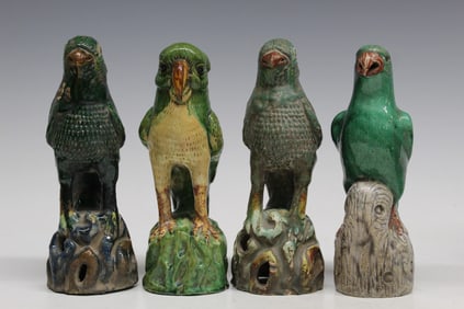 Four Chinese Ceramic Bird Figures