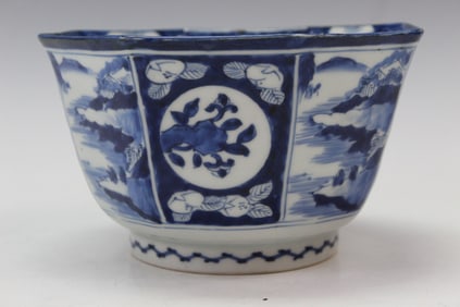 Japanese Arita Blue and White Porcelain Bowl