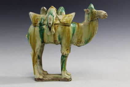 Chinese Wucai Pottery Camel Figure