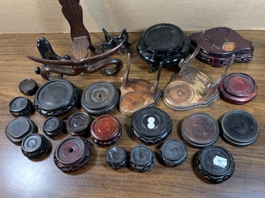 Group of wood stands