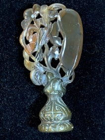 Carved Agate Finial