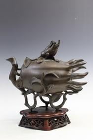 Chinese Bronze Buddha's Hand Incense Burner