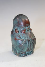 Chinese Pottery Monk Figurine