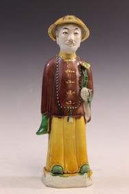 Chinese Sancai Porcelain Figure of a Court Official.