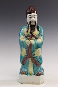 Chinese Sancai Porcelain Figure of an Old Man