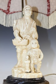 Japanese Porcelain Statue Lamp