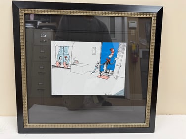 Dr. Seuss "We Looked Then We Saw Him Step on the Mat" Limited edition serigraph on paper