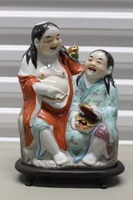 Chinese Famille Rose Porcelain Figure of Hehe Erxian
