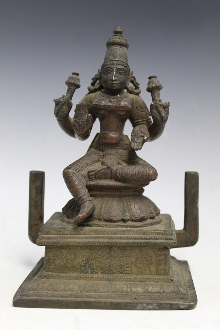 Indian Bronze Statue of Seated Lakshimi (1 of 9)