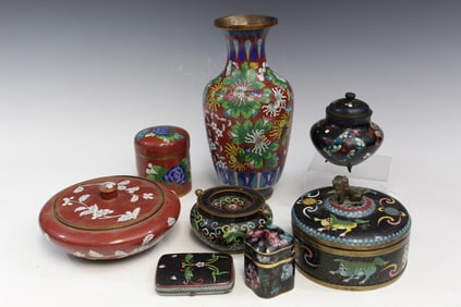 Group Lot of Asian Cloisonne Items