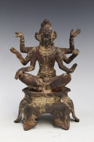 Southeastern Asian Metal Buddha Statue.